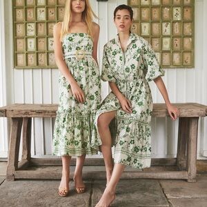 Cara Cara Hutton Green Floral Shirt Dress